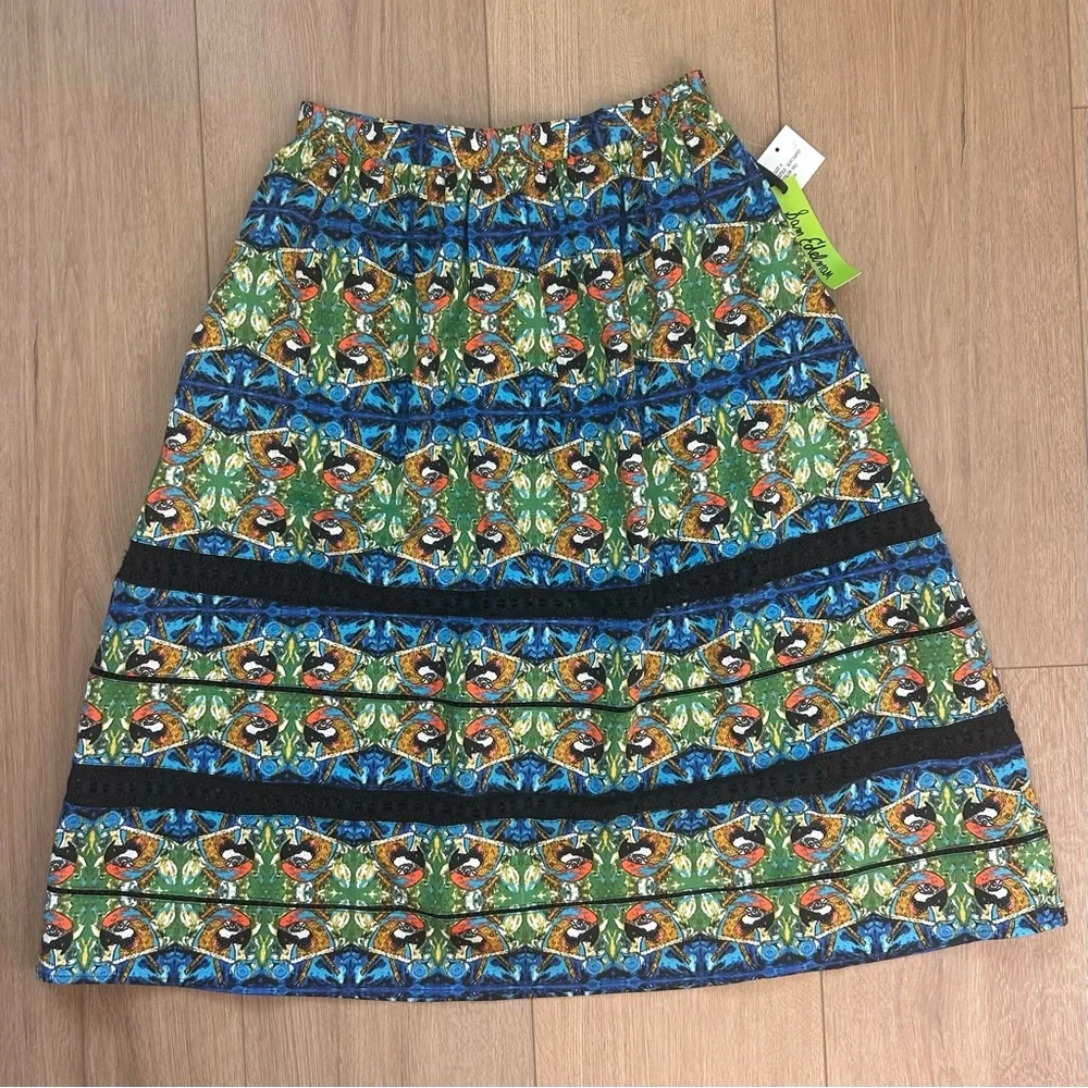 Colorful Patterned Midi Skirt - Picture 1 of 6